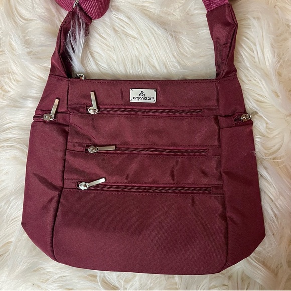 Organizzi Womens Burgundy Adjustable Crossbody Shoulder Handbag Purse NWOT - Picture 1 of 5